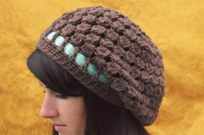 Pinecone Slouchy Hat Crochet Pattern