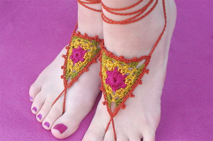 Wildflower Barefoot Sandals Crochet Pattern