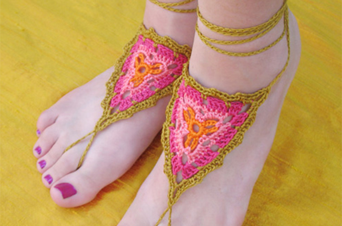 Gypsy Barefoot Sandals Crochet Pattern