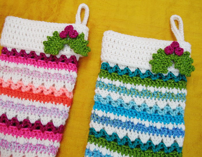 Crochet Christmas Stocking Pattern, Puff Stitch Stocking Pattern