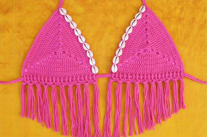 Sand Dollar Bikini Top Free Crochet Pattern