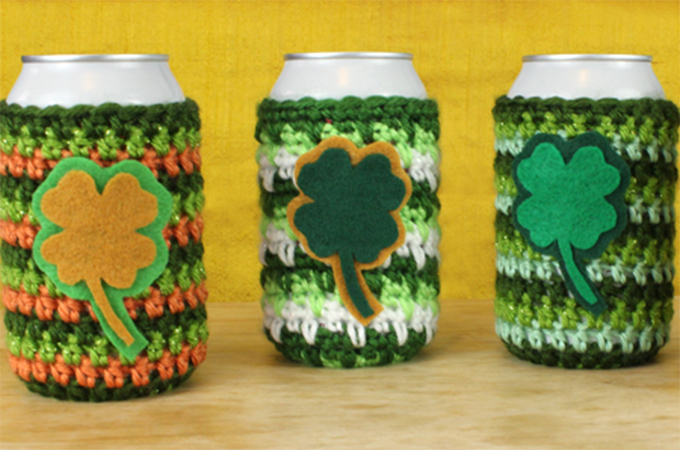 St. Patrick’s Day Beer Cozies Free Crochet Pattern