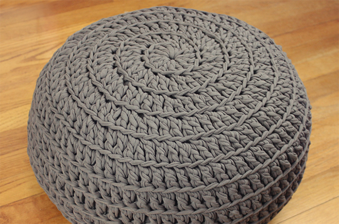 POOF! Floor Pillow Pouf Ottoman Free Crochet Pattern