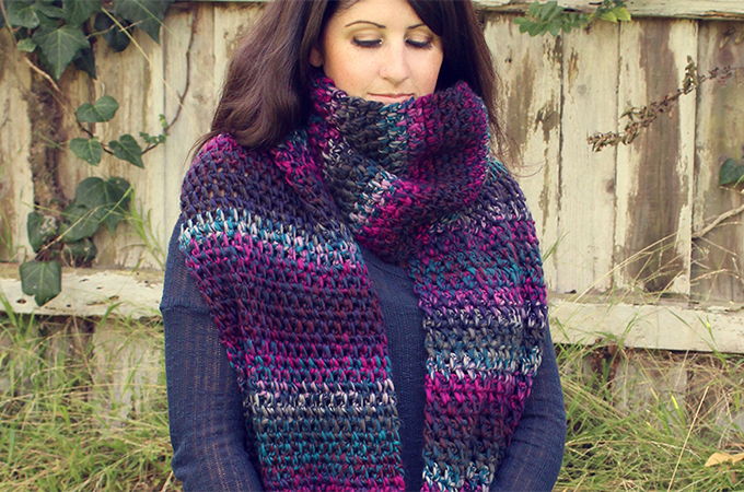 Amethyst Pocket Scarf Free Crochet Pattern