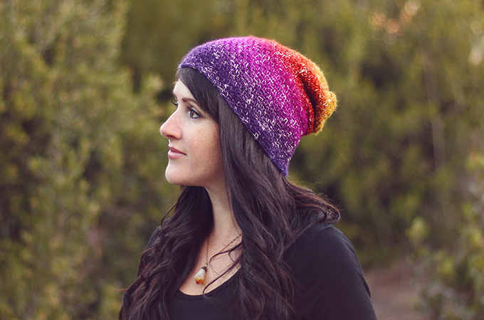 Ombré Slouchy Beanie Free Crochet Pattern