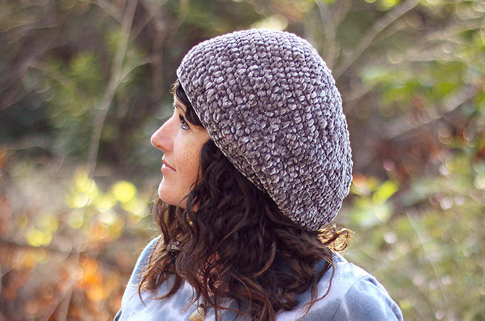 Crochet Velvet Slouchy Hat Free Pattern