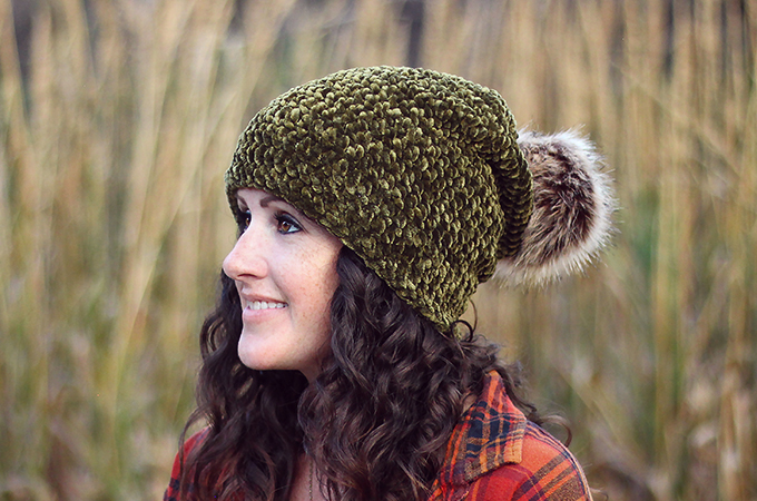 Crochet Velvet Slouchy Beanie Free Pattern